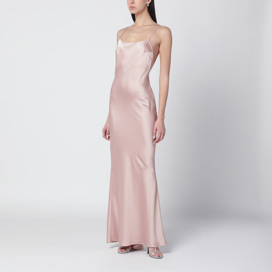 Peony-Coloured Ninfea Dress With Back Draping