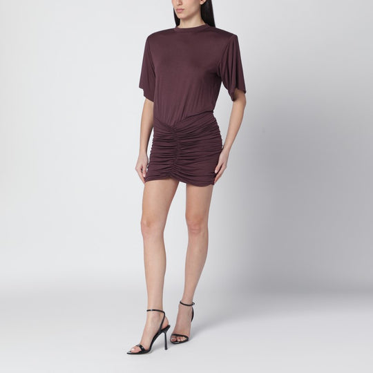 Aubergine-Coloured Lennox Mini Dress