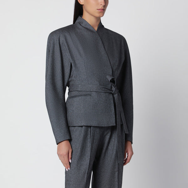 Chaqueta de Traje en Gris Melange