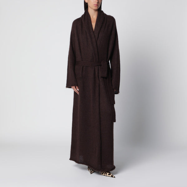Vika Largo en Mohair Marrón Oscuro