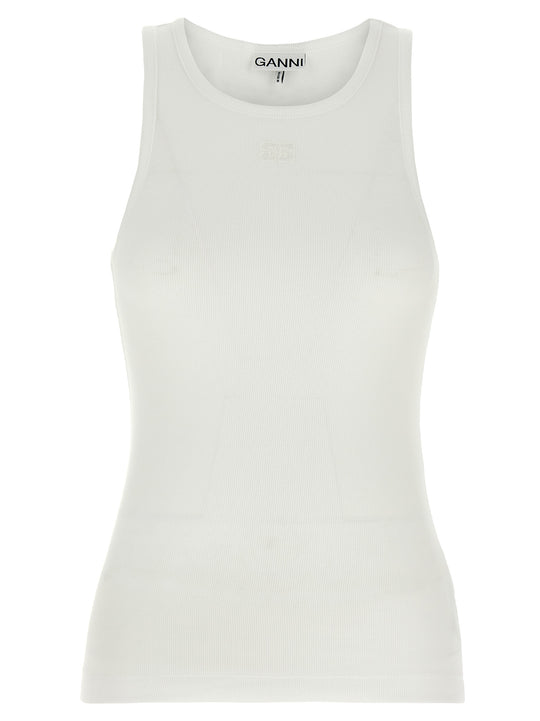 Ribbed Top Top Bianco