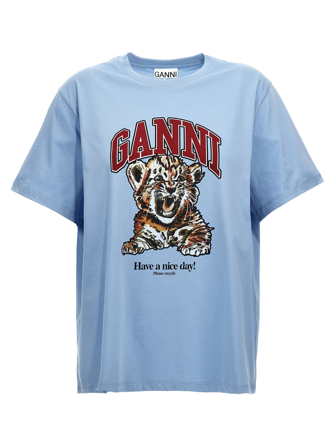 Ganni Tiger T shirt - Celeste | 9f15cffe184228c22c9182db7c16113ea6cf46fb