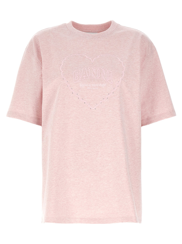 Ganni Heart T shirt - Rosa | d713ec124007f9ac0e635e2712f1f0bab4f3f0b3