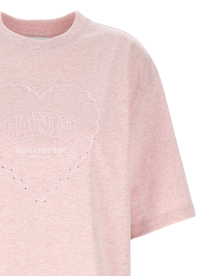 Ganni Heart T shirt - Rosa | 25949ed00e8711034964b0af0057653bedd92677