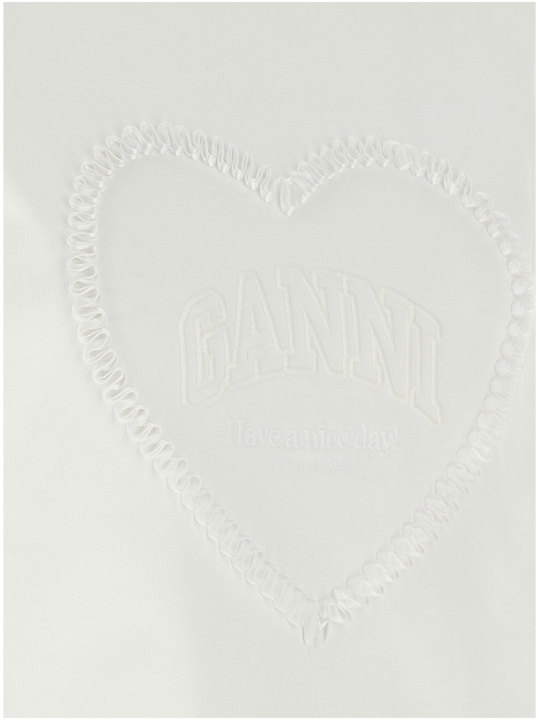 Ganni Heart Embroidery T shirt - Bianco | 0b78f5f06e6c7964d631f62507ca7b7aa4855fbf