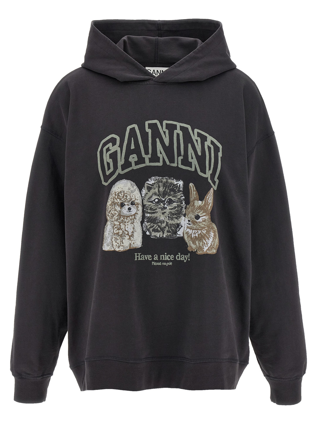 Ganni Grey Animal Print Felpe - Grigio | ded0a2c70d39838ac0ffdd115c1e99c87e72ff41