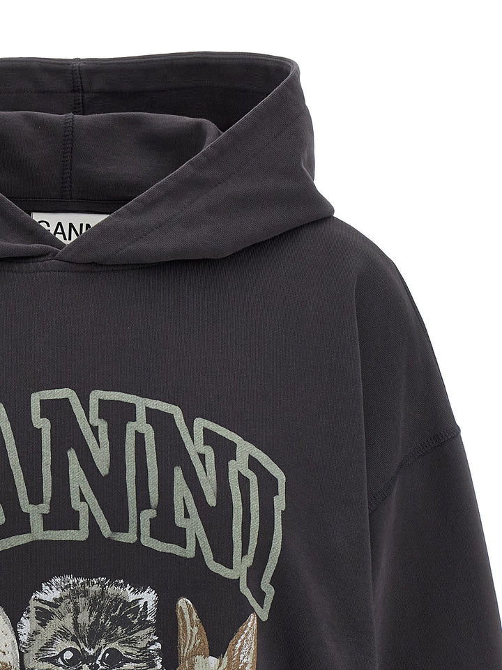 Ganni Grey Animal Print Felpe - Grigio | 35052bf1f9352895cd0271de3915984e79eb7922