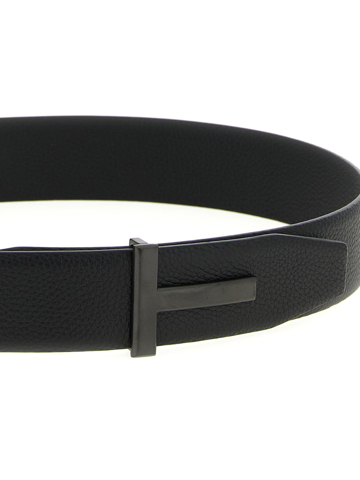 Tom Ford Hammered Leather Belt Cinture - Nero | 39212b0d4d633471a0d5fbc69877a03e865f8b25