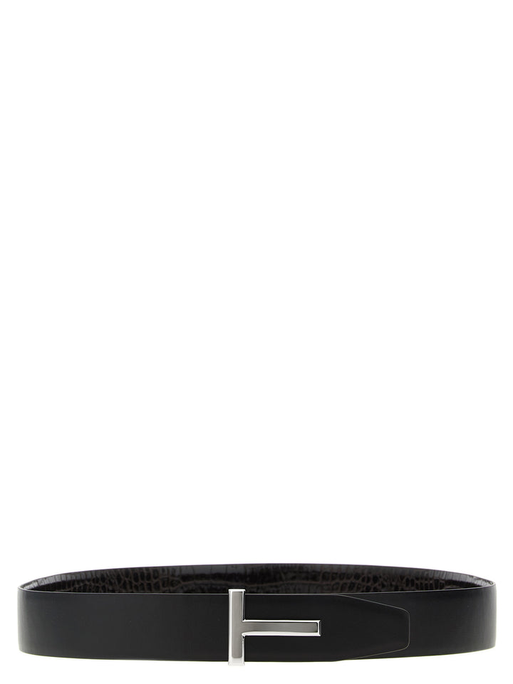 Tom Ford Reversible Crocodile Leather Belt Cinture - Marrone | eb433715239a74afc61c3db9168656f9774de441