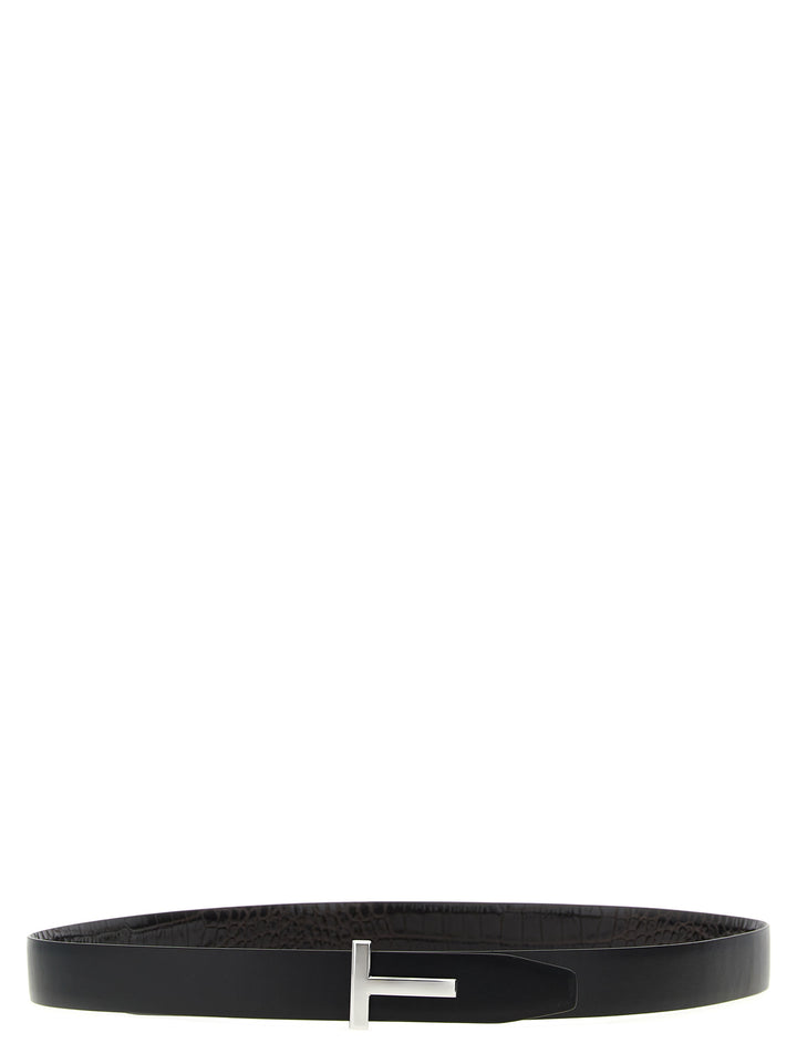 Tom Ford Reversible Crocodile Leather Belt Cinture - Marrone | 0825f110cea4569e9a276cb1c0dd3cd17f3ca5b8