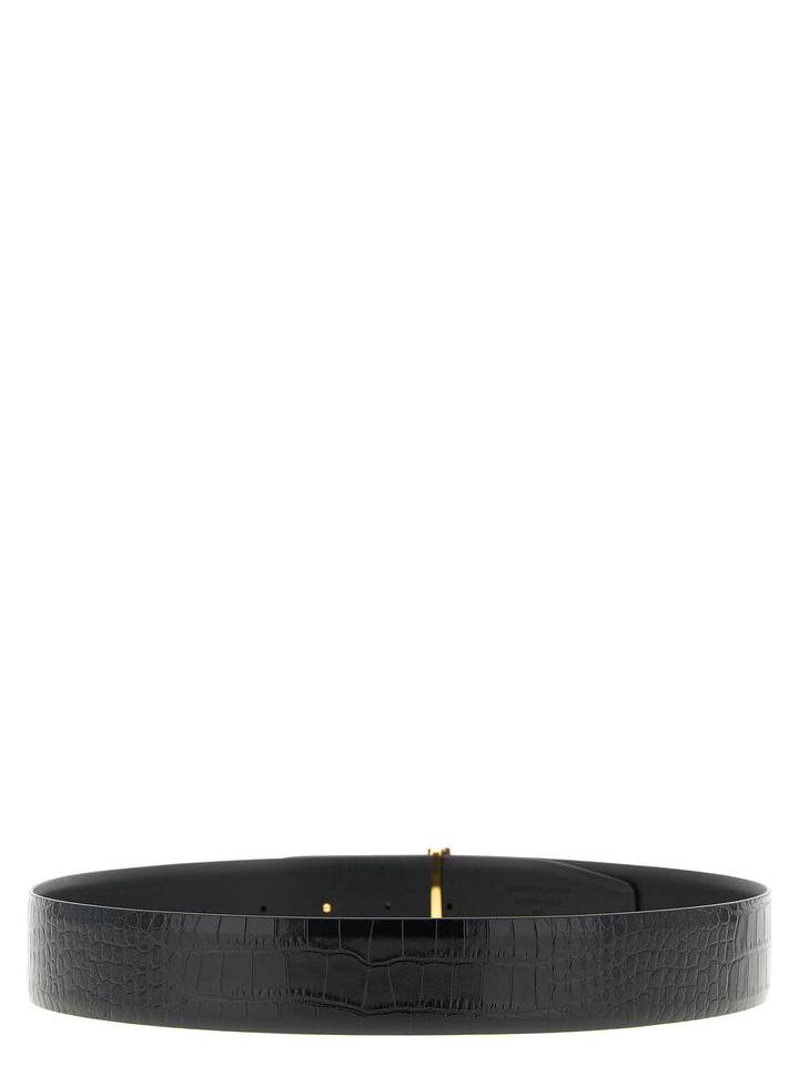 Tom Ford Reversible Crocodile Belt Cinture - Nero | b9276bffa8dd8c458429324560cf5db1527ff7d1
