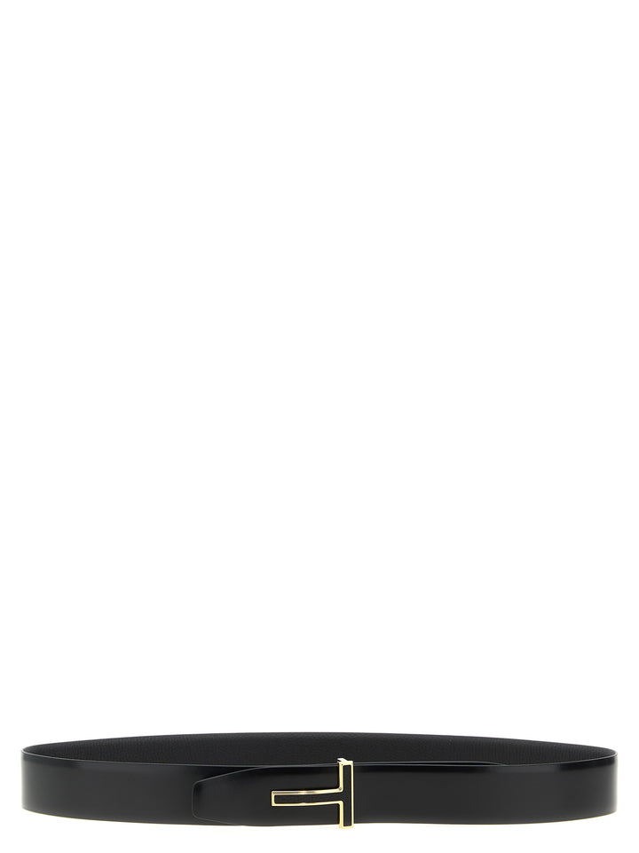Tom Ford Logo Buckle Reversible Belt Cinture - Nero | 7d4e329862a1a923681423f215c398812f3ddfce