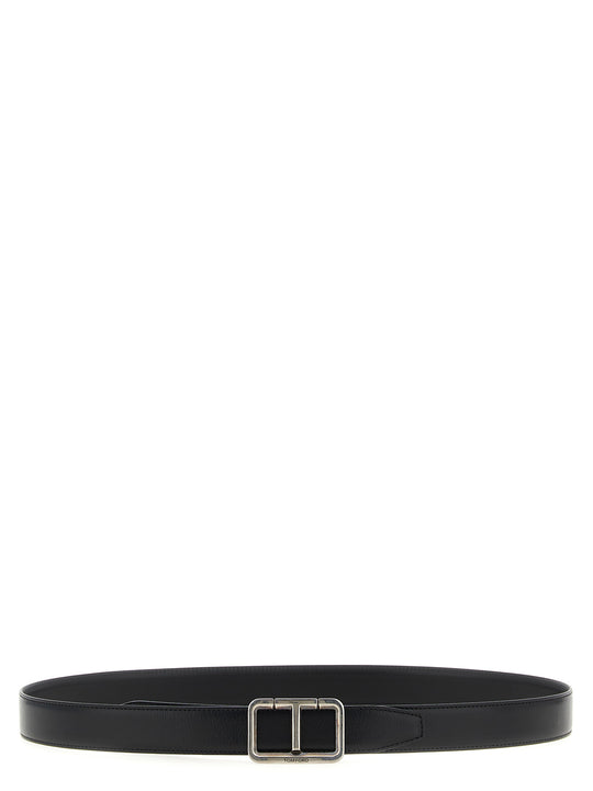 Reversible Belt Antique Buckle Cinture Nero