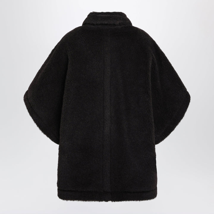 Max Mara Brown Cape In Alpaca And Wool Teddy Fabric