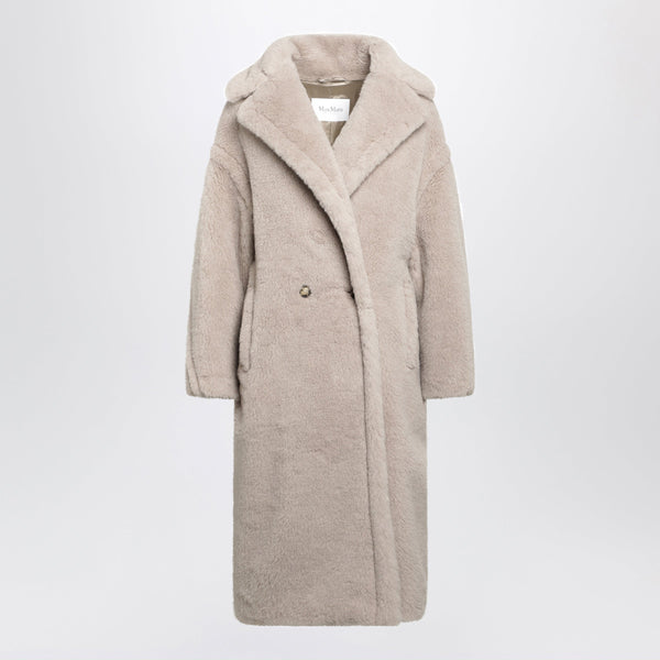 Teddy Bear Icon Coat In Beige Taupe Alpaca And Wool