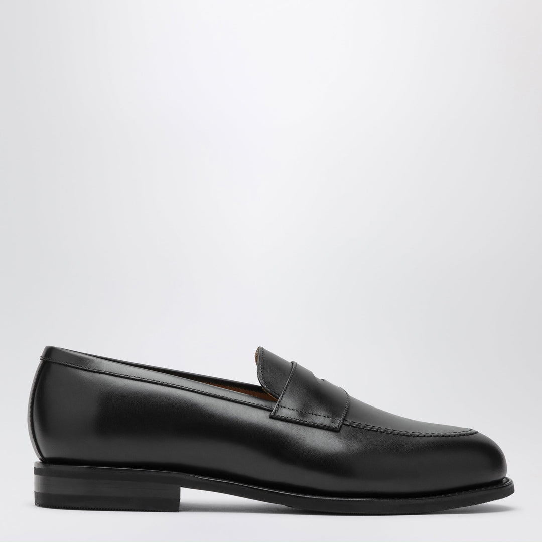 Morjas Black The Penny Loafers In Smooth Leather