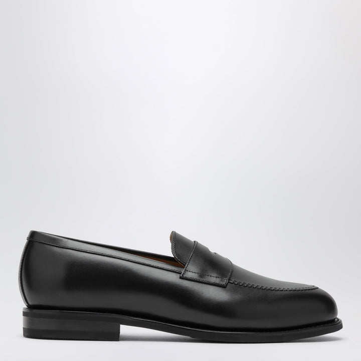 Morjas Black The Penny Loafers In Smooth Leather