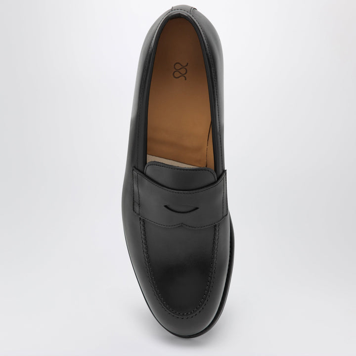Morjas Black The Penny Loafers In Smooth Leather