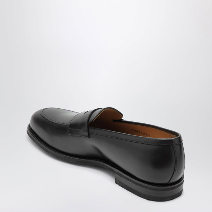 Morjas Black The Penny Loafers In Smooth Leather