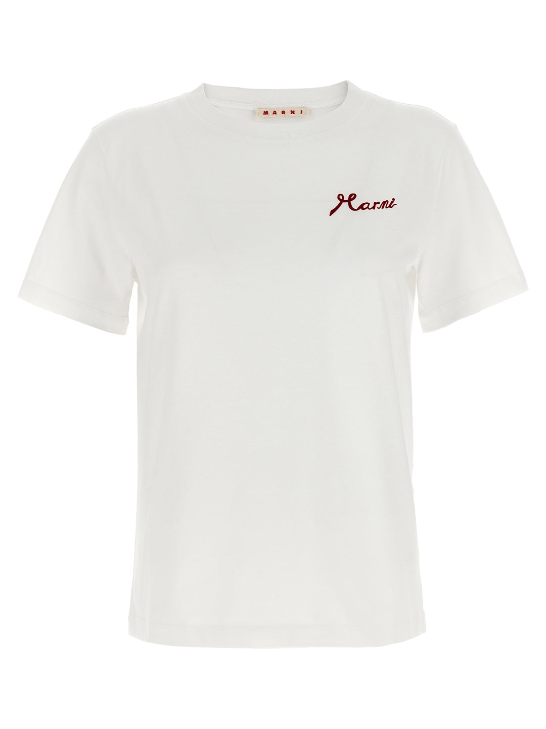 Marni Flocked Logo T shirt - Bianco | 71d7525421f7b48b772c5faba6701a4fdfbab62a