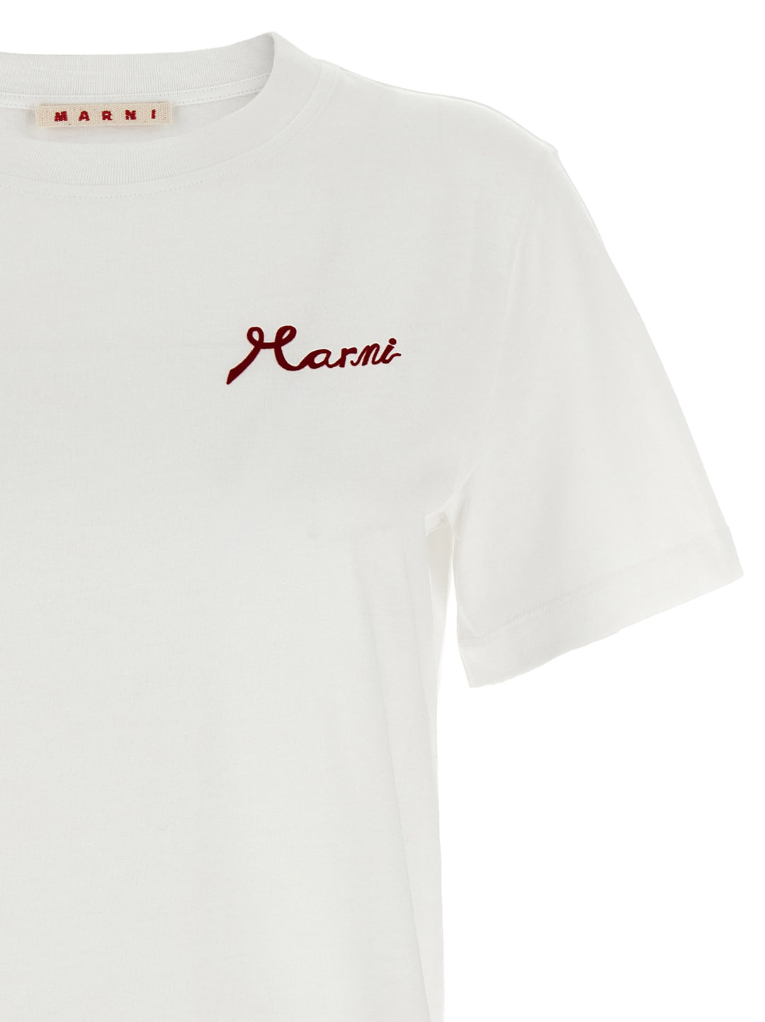 Marni Flocked Logo T shirt - Bianco | 646494858212d0abe4fd2e5c9abb8e9daf7f5f18