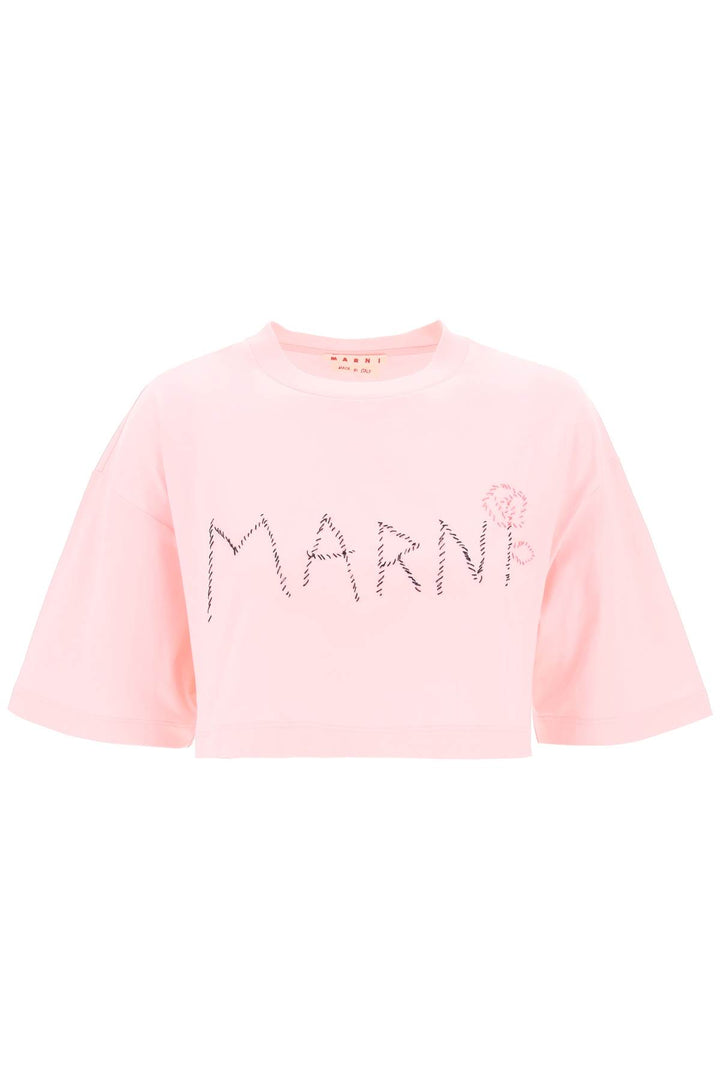 T Shirt Cropped In Cotone Organico