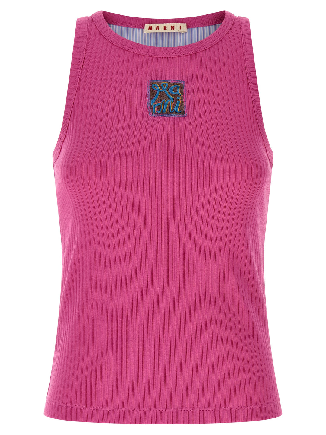 Marni Logo Patch Tank Top Top - Fucsia | 8d4492af0d47103a85c4f52e050f26a711c45de5