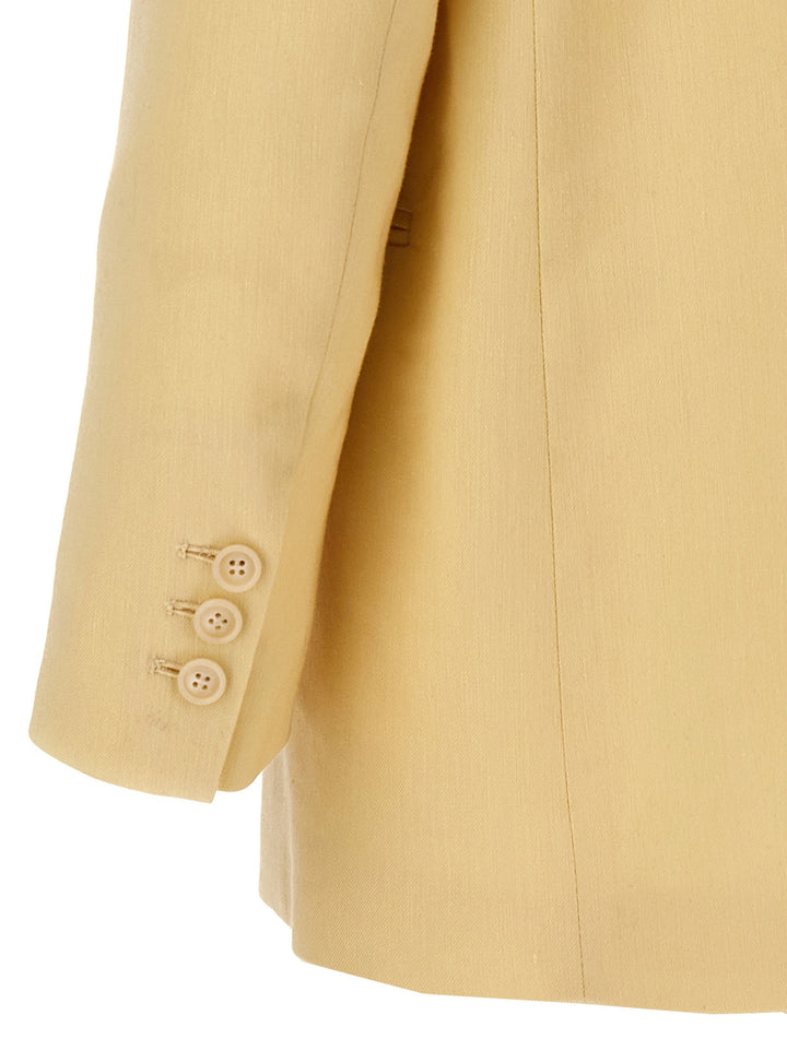Single-Breasted Linen Blazer Blazer And Suits Giallo