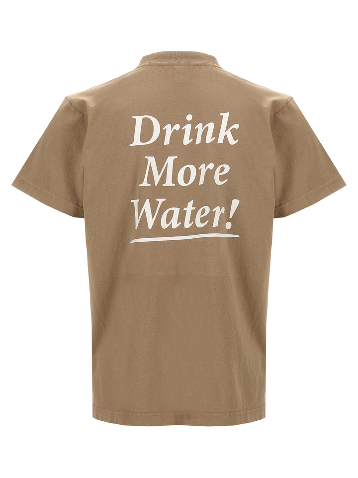 Drink More Water T Shirt Beige