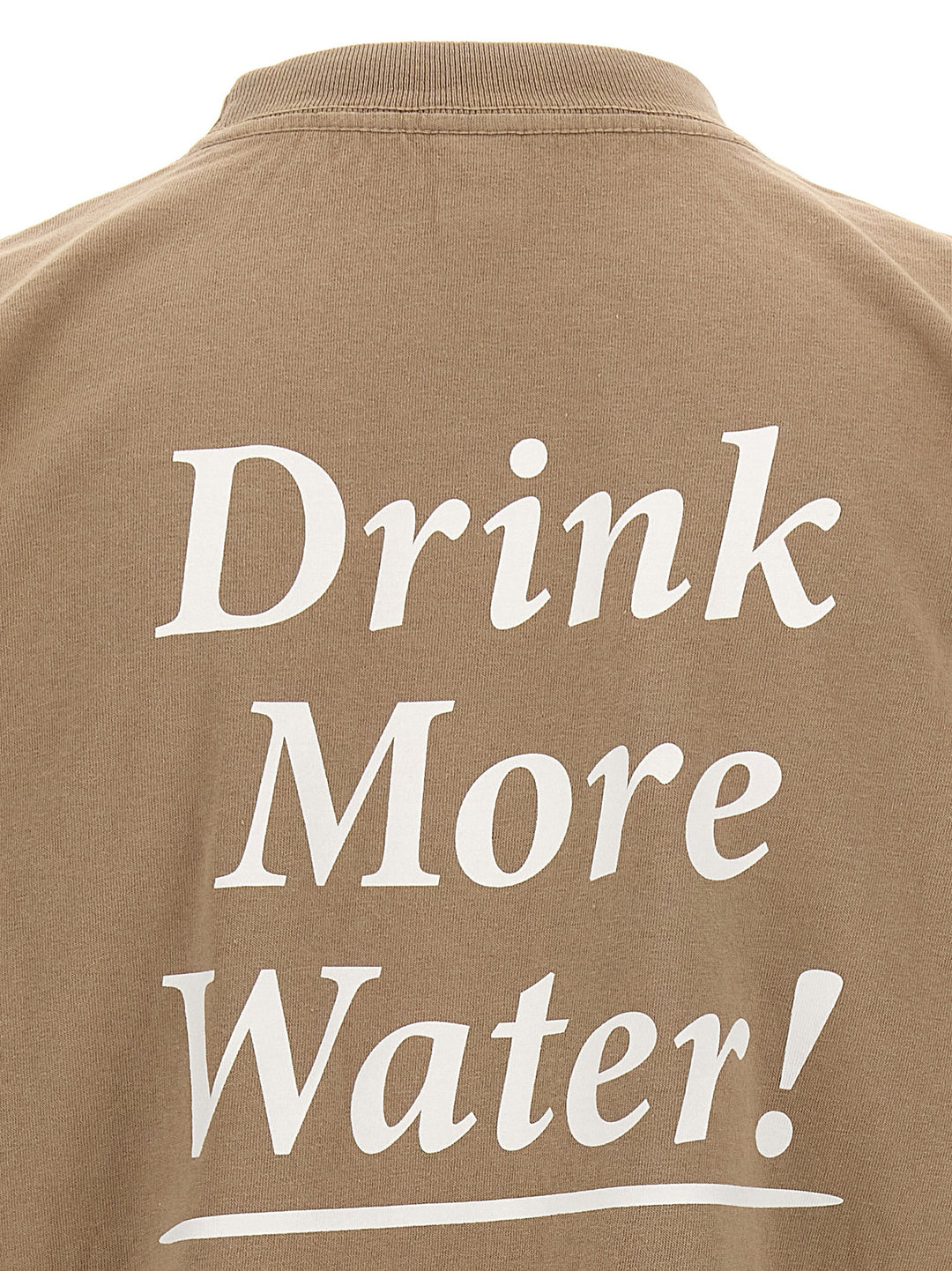 Drink More Water T Shirt Beige