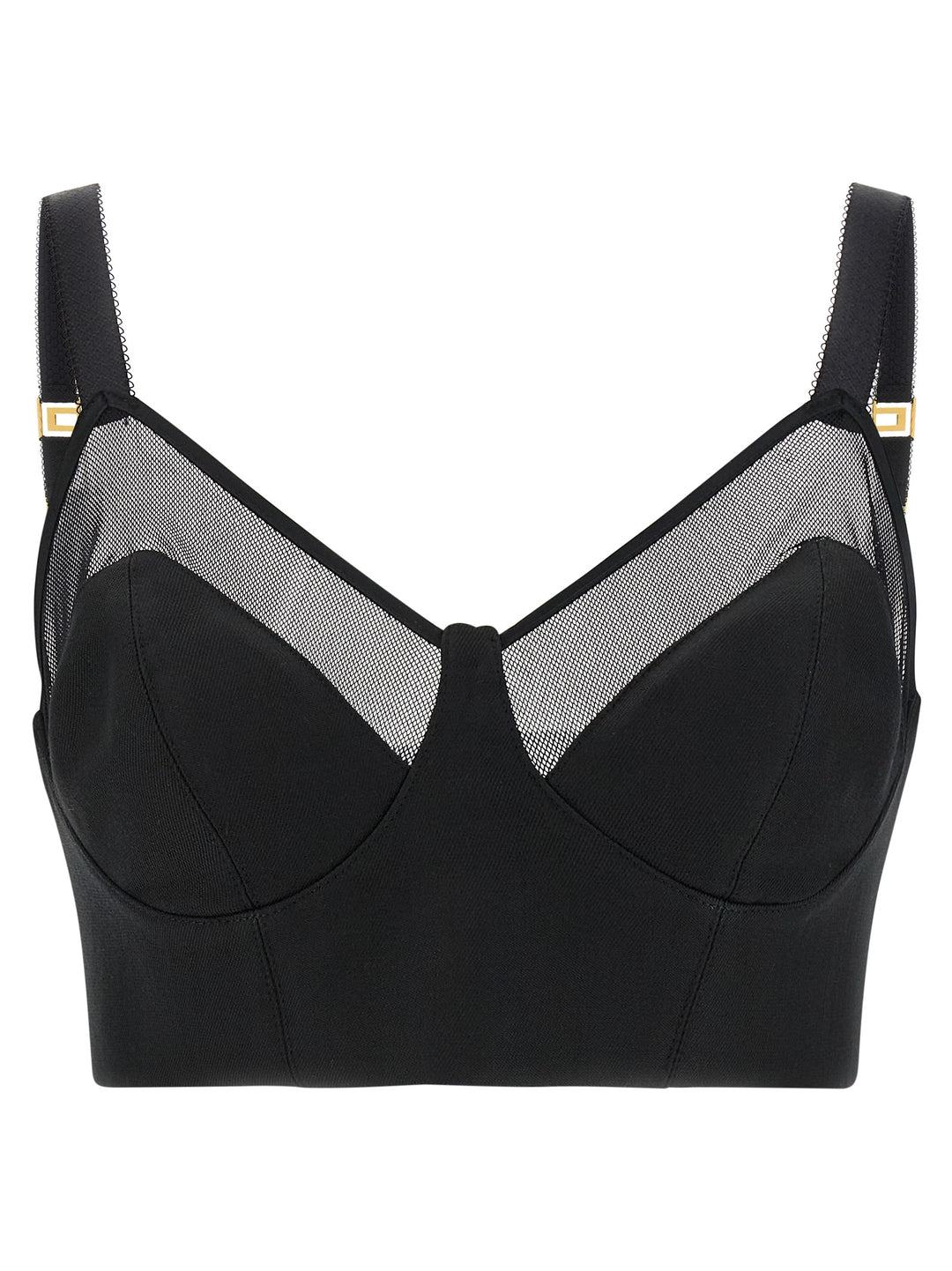 Elisabetta Franchi Cool Wool And Tulle Top Top - Nero | bdb1e561d66c0cf00201c3dadb081d24dfe28cb9