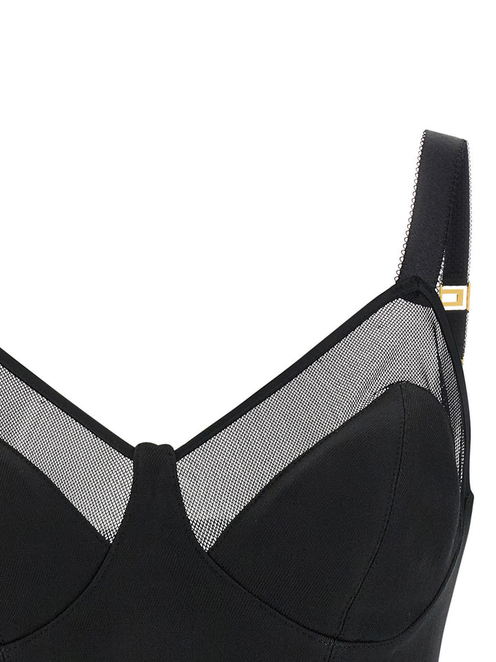 Elisabetta Franchi Cool Wool And Tulle Top Top - Nero | a6542a665a15f45c0c9d02057ce627a185802585