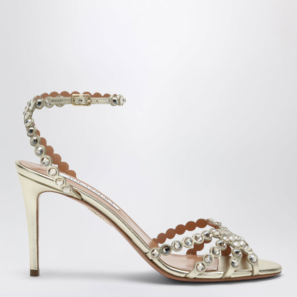 Tequila Aus Metallic-Leder Platin Mit Kristallen