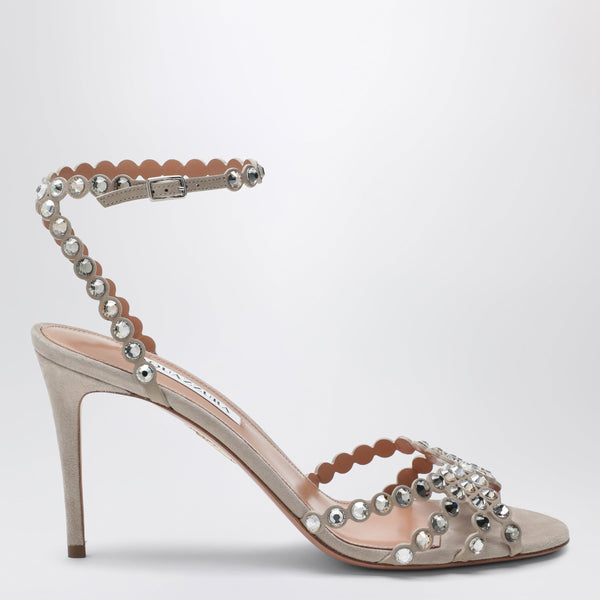 Tequila Crystal-Embellished Suede Sandals
