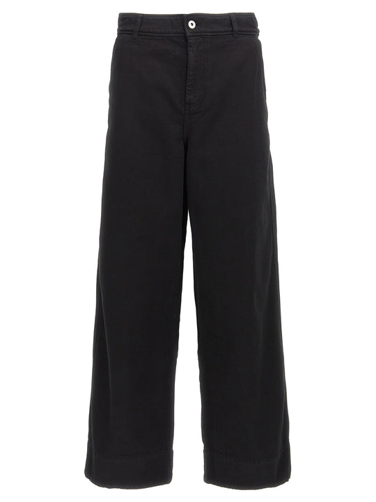 High Weist Wide Leg Pantaloni Nero