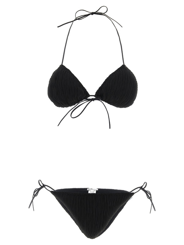 Triangle Plisse Beachwear Nero