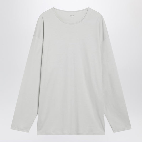 Chalk-Colored Cotton And Silk Interlock T-Shirt