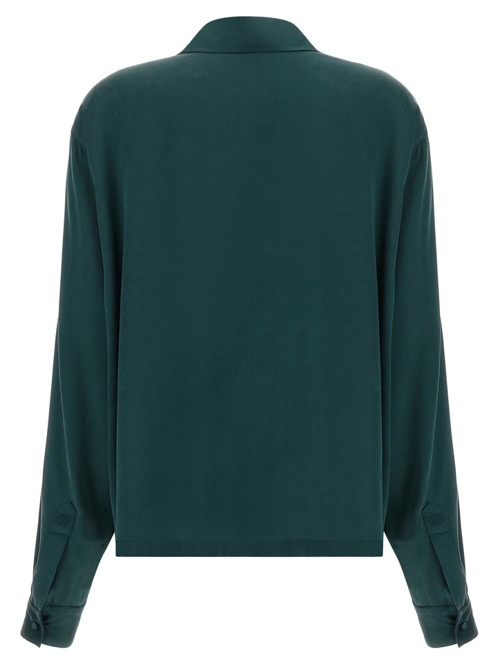 Tom Ford Satin Silk  Shirt Polo - Verde | 00155412e26cca8822a6dd1e47c5d537552ed63b