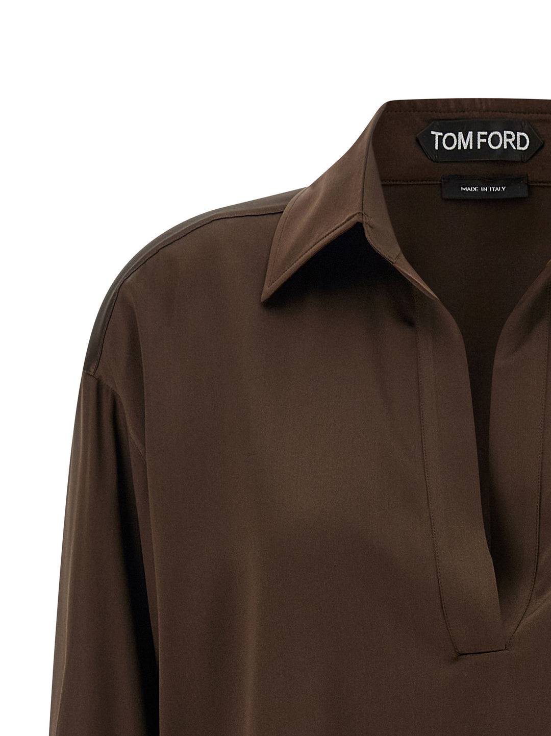 Tom Ford Silk  Shirt Polo - Marrone | 6dd62e9d2443ad79c428792e3ef02c0fcddda5aa
