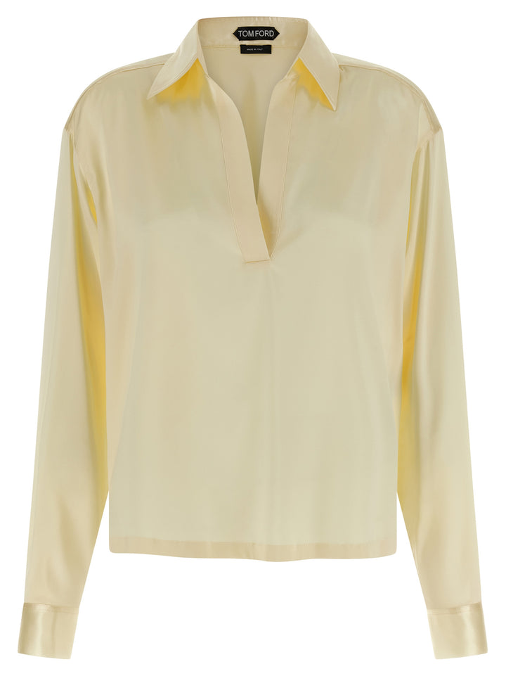 Tom Ford Silk  Shirt Polo - Giallo | 046da473cc6f43e842fa2b2e2fbe6d8cb1464308
