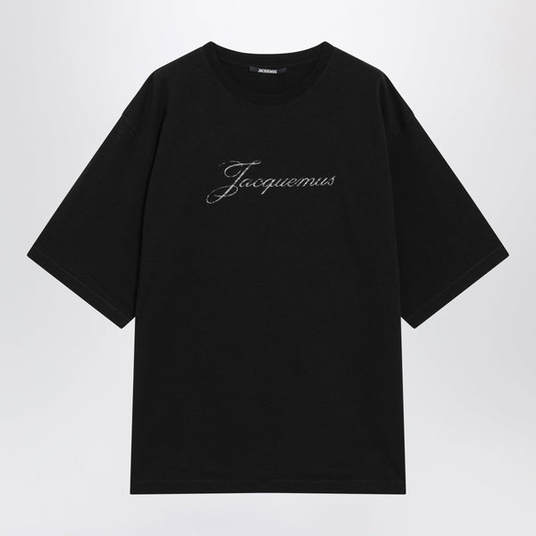 Black Cotton-Blend Logo T-Shirt