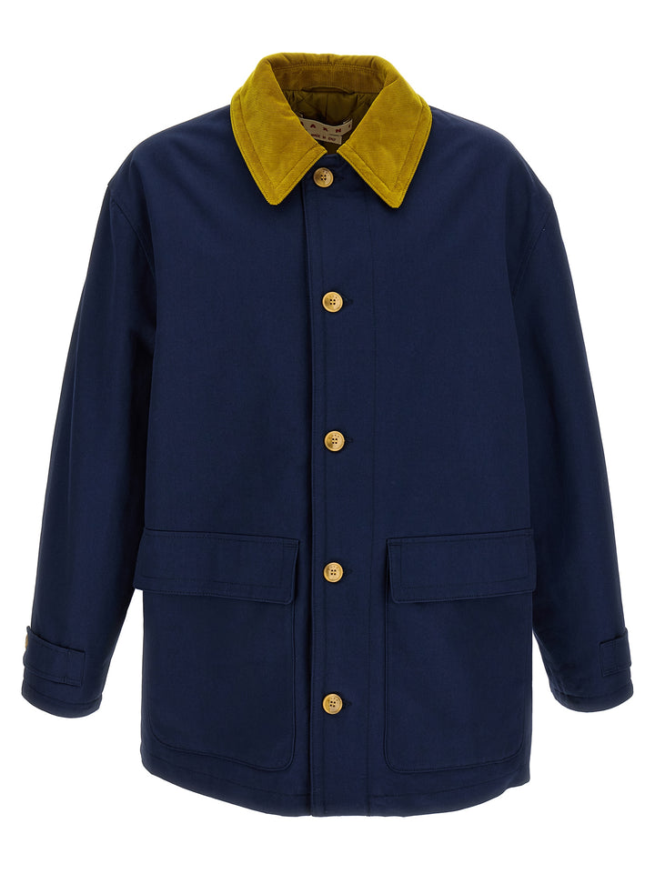 Marni Cotton Gabardine Parka Giacche - Blu | ed82d7b4b3912762236671e8e910f3cf8b411686