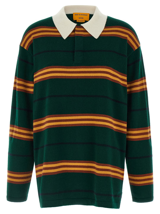 Striped Rugby Polo Verde