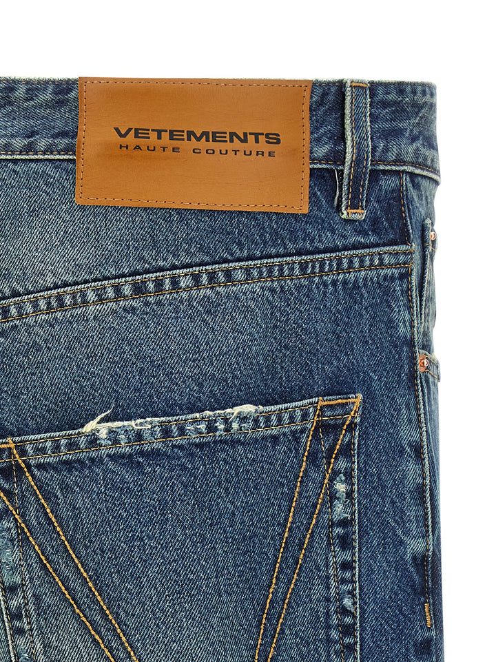 Vetements Blue Distressed Baggy Jeans - Blu | 6696e55c27a204ce4f42b52f667af7048f9d370b