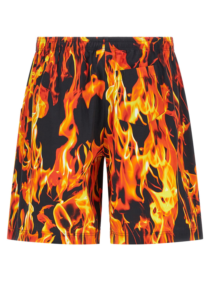 Vetements Black & Orange Fire Bermuda e Short - Multicolor | e46e7b0a86fdbd55e9713e91a6ae4bb8952636bc