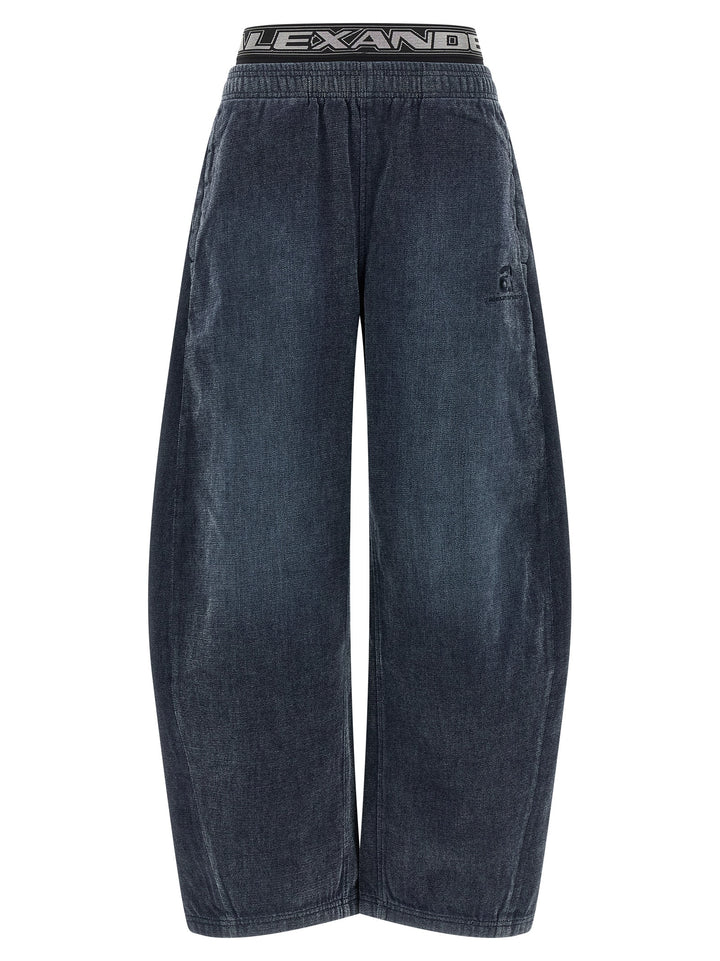 Alexander Wang Denim  With Elastic Waistband Pantaloni - Nero | 2394e14783f7ad58e1319c516d26f3891f9b235d