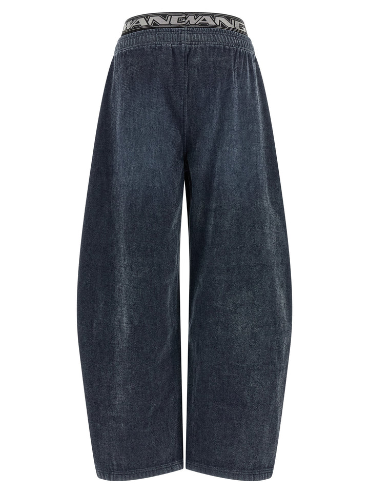 Alexander Wang Denim  With Elastic Waistband Pantaloni - Nero | 951d8299e00834f01f798cc9a78d9e2266fd9573