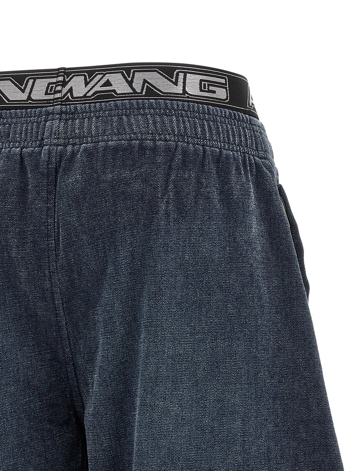 Alexander Wang Denim  With Elastic Waistband Pantaloni - Nero | 90cd356d217307ec88d04e61230b6037591f2c3d