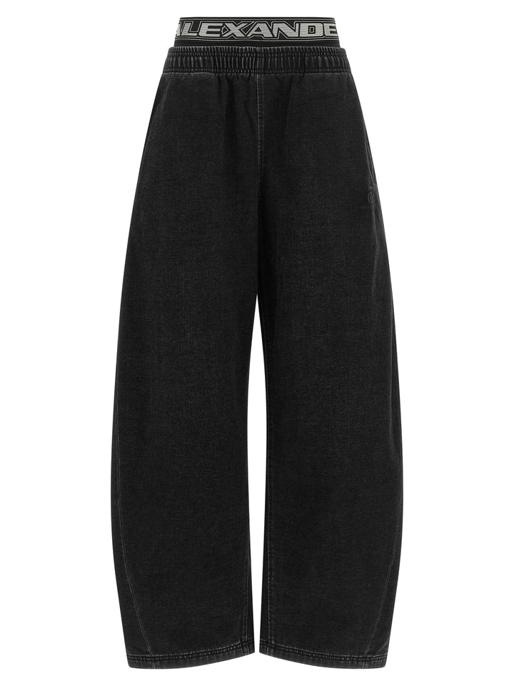 Alexander Wang Denim Pants With Elastic Jeans - Nero | 10f0b10c508281f167e3f37c9c34b2214813a6cc