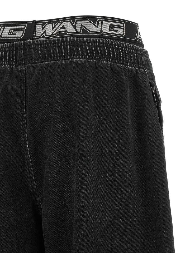 Alexander Wang Denim Pants With Elastic Jeans - Nero | f01a79c867eee981e67e4de85ddb36f658bb08e3